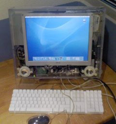 iBook G3 reconfigured as a desktop computer