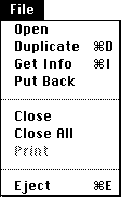 File menu