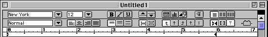 Toolbar in Microsoft Word 5.1a