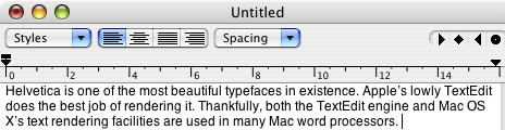 Helvetica rendered in TextEdit