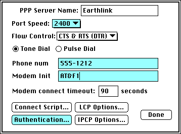 modem setup