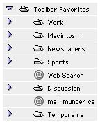 Toolbar favorites