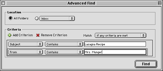 advanced find