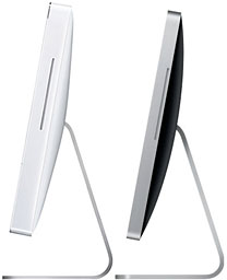 The new iMac is thinner than the old one.