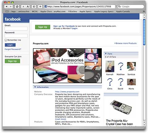 Proporta Facebook Site