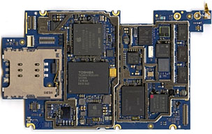 The iPhone 3GS logic board