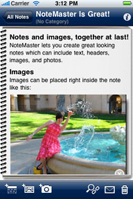 NoteMaster for iPhone