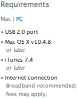 iPod requirements