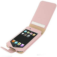 Pink Leather Flip Type Case for iPod Touch