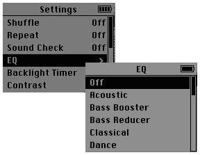 iPod EQ Settings