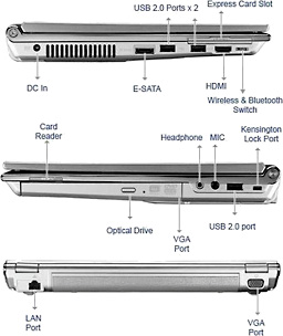 Asus U6V bamboo laptop ports