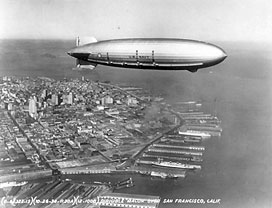 USS Macon over San Francisco