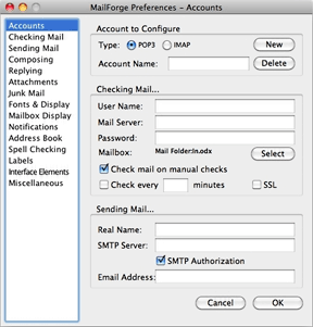 MailForge reverts to your default account