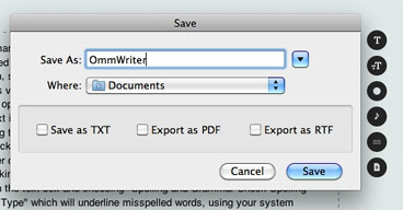 OmmWriter saves in several different formats