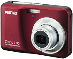 Pentax Optio E90 in wine red