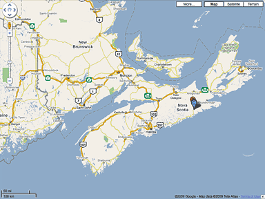 Where Charles Moore lives in Nova Scotia