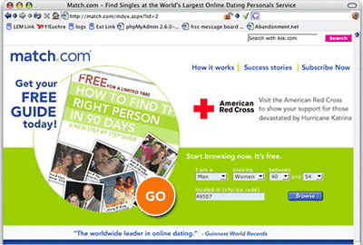 Match.com home page