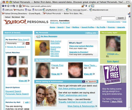 Yahoo Personals home page