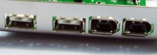 USB and FireWire ports