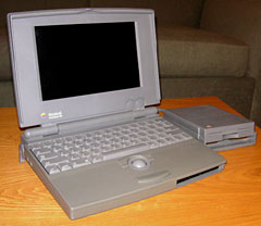 PowerBook 100 with floppy drive