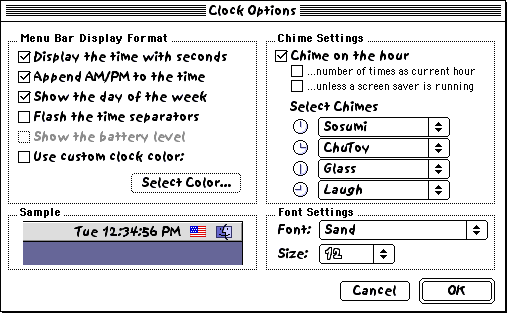 Clock Options