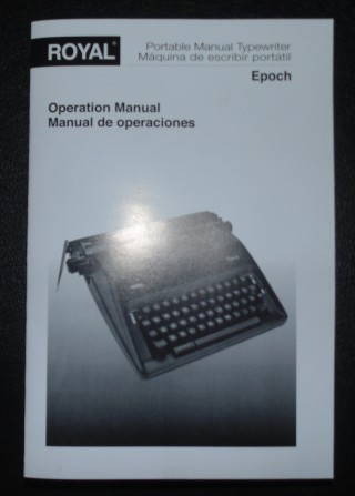 Royal Epoch Manual Typewriter Operators Manual