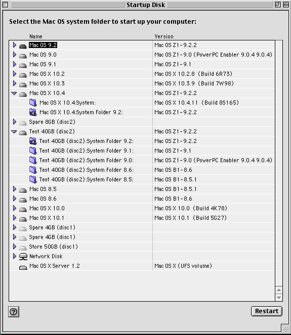 Mac OS 9.1 Startup Disk utility