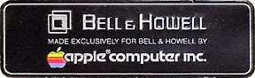 Nameplate from Bell & Howell Apple II+
