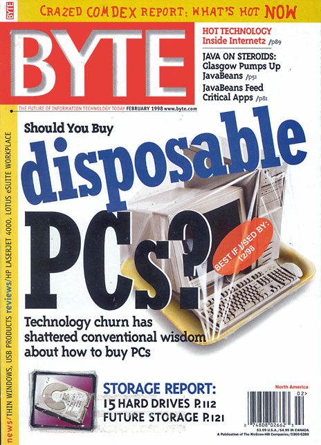 Byte magazine cover, February 1998