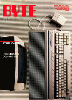 Atari 1040STF on cover of BYTE magazine, March 1986