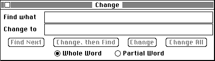 MacWrite 1.0 Change dialog