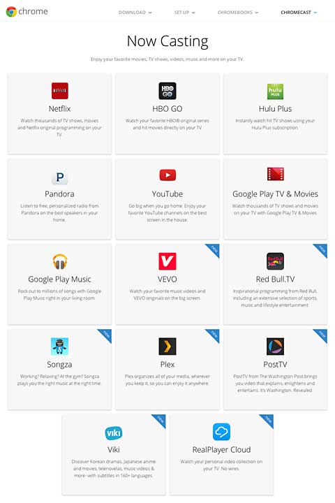 Chromecast apps
