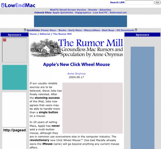 Clickwheel mouse article from 2004