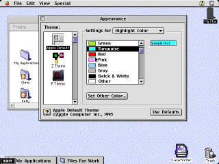 Copland Appearance Control Panel