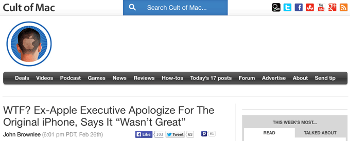 Cult of Mac headline
