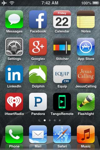 Dan Knight's iPhone 3GS home screen