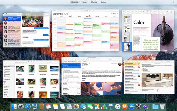 Mission Control in OS X 10.11 El Capitan