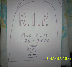 grave marker for Mac Plus