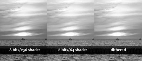 8-bit and 6-bit grayscale images