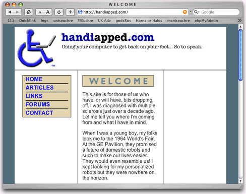 Handiapped.com screen shot