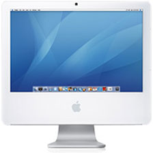 White flat panel iMac
