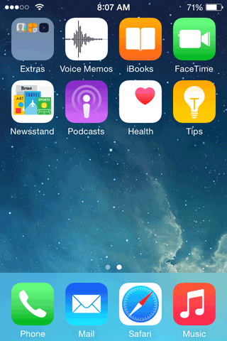 iOS 8 on iPhone 4S, page 2