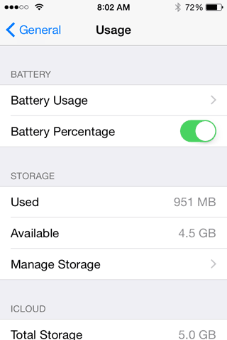 iOS 8 memory usage on 8 GB iPhone 4S