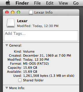 Lexar flash drive info