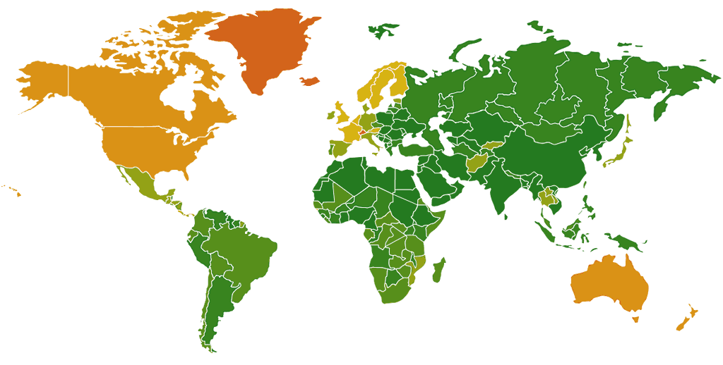 Mac distribution around the world
