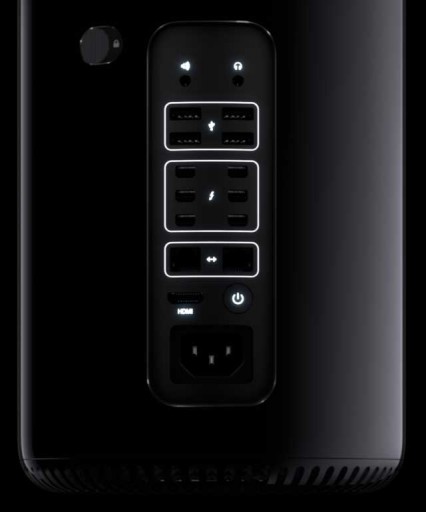 Mac Pro illuminated rear ports