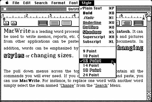MacWrite screen shot