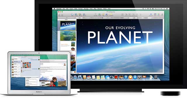 OS X Mavericks supports AirPlay to display using Apple TV