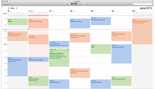 Calendar in OS X Mavericks