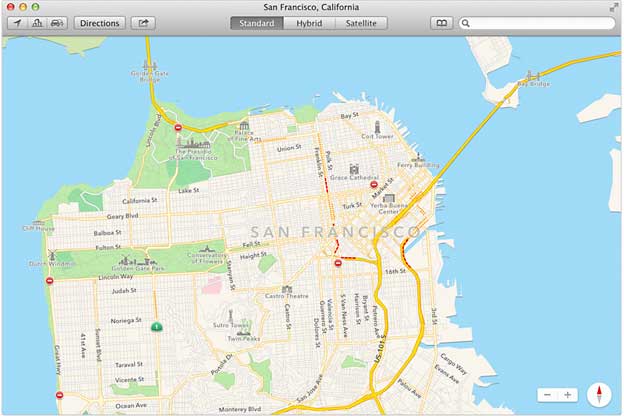 OS X Maverick maps